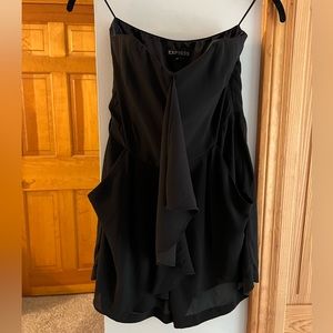 Black Chiffon Romper with Boning